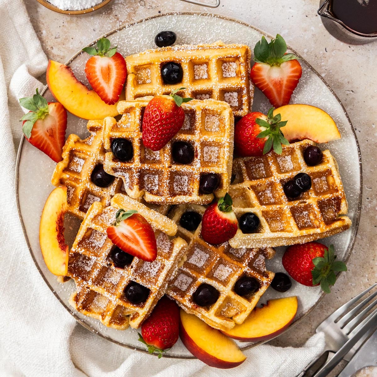 Fluffy Cottage Cheese Protein Waffles: No Powder, 18g Per Serving